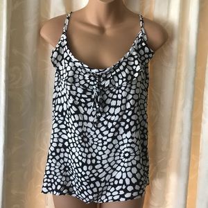 Lucy Love Black & White Print Tank Top Sz S